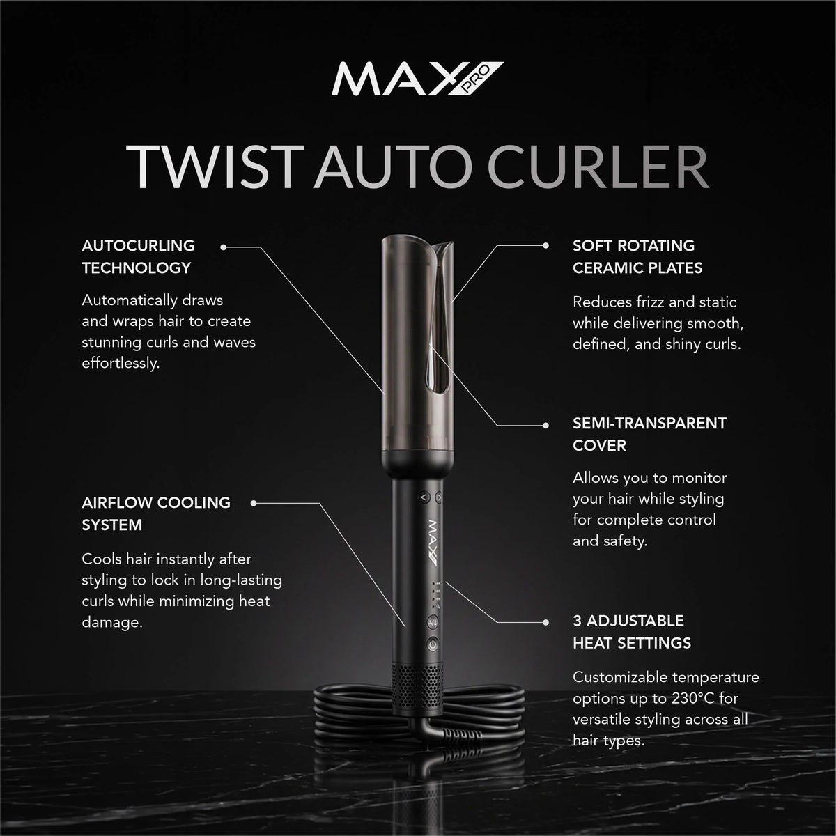 MaxPro Twist Auto Curler 34mm